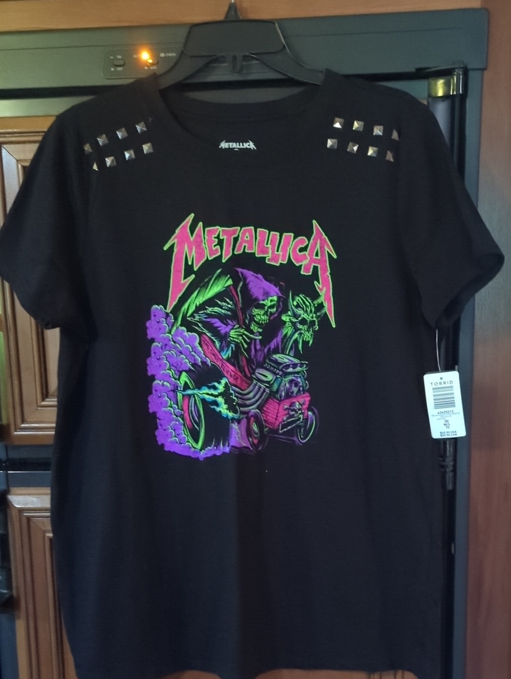 Torrid Metallica Graphic Tee with Neon Skull Car